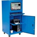 Global Equipment Deluxe Mobile Security Computer Cabinet, Blue, Unassembled 239197JBL